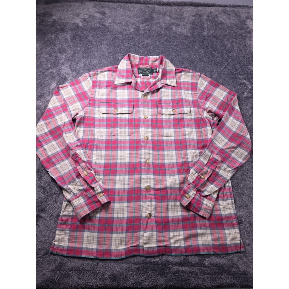 Polo Country Ralph Lauren Pink Plaid Twill Flannel Camp Shirt Mens S Lumberjack